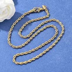 304 Stainless Steel Rope Chain Necklaces&nbsp;NJEW-F226-03G-05