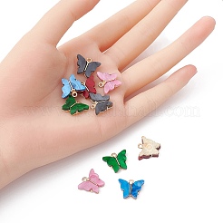 10Pcs 5 Colors Alloy Acrylic Pendants&nbsp;MACR-YW0002-56