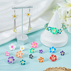 100Pcs 3 Styles Handmade Polymer Clay 3D Flower Plumeria Beads&nbsp;CLAY-SC0002-61