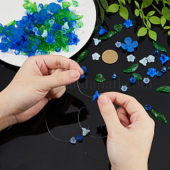 Leaf & Flower Transparent Acrylic Pendants & Beads Findings Kits&nbsp;MACR-FH0001-25
