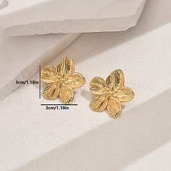 Stylish 201 Stainless Steel Striped Flower Stud Earrings&nbsp;CN5900-2