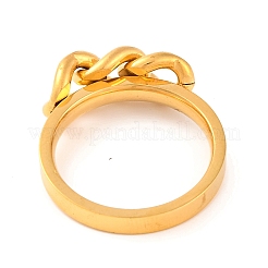 Ion Plating(IP) 304 Stainless Steel Curb Chain Finger Rings for Women&nbsp;RJEW-S414-31B-G