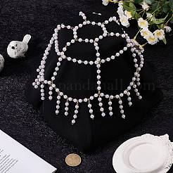 Plastic Pearl Mesh Headbands&nbsp;OHAR-WH20007-07G