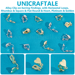16Pcs 8 Style Alloy Clip-on Earring Findings&nbsp;FIND-UN0002-95