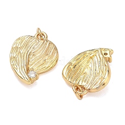 Brass Micro Pave Cubic Zirconia Pendants&nbsp;KK-A291-23G