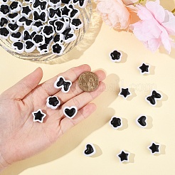 80Pcs 4 Colors Two-tone Acrylic Beads&nbsp;OACR-YW0003-38