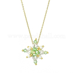 Glass Seed Beads Beaded Star Pendant Necklaces&nbsp;NJEW-MZ00088-03