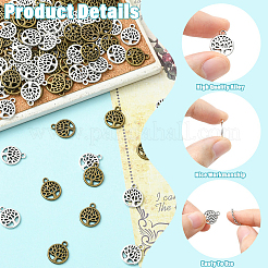 100Pcs 2 Colors Tibetan Style Alloy Charms&nbsp;TIBEP-YW0002-25