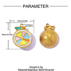 304 Stainless Steel Enamel Pendants&nbsp;STAS-OY017-24G