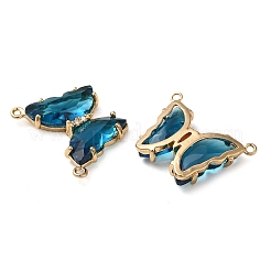 Brass Pave Faceted Glass Connector Charms&nbsp;FIND-Z020-03P