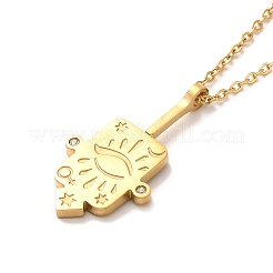 304 Stainless Steel Pandant Necklace for Men Women&nbsp;NJEW-O126-02G-02