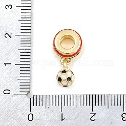 Sports Brass Enamel European Dangle Charms&nbsp;KK-CBAEBFB-05G