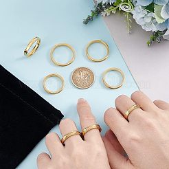 16pcs 8 Size 201 Stainless Steel Grooved Finger Ring for Women&nbsp;RJEW-UN0002-38G