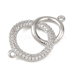 Brass Micro Pave Clear Cubic Zirconia Links Connector Charms&nbsp;LS-KK-K413-05P