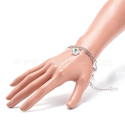 Colorful Rhinestone Flower & Star & Leaf & Cross Charms Multi-strand Bracelet&nbsp;BJEW-JB08703