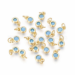 Brass with Single Cubic Zirconia Charms&nbsp;X-ZIRC-F095-03G