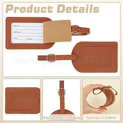6Pcs PU Leather Luggage Tag&nbsp;AJEW-ME0002-09A