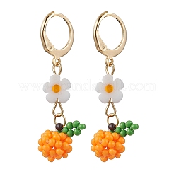 Glass Seed Beads Leverback Earrings&nbsp;EJEW-MZ00343