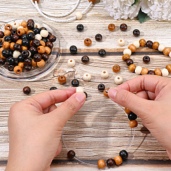 300Pcs 6 Colors Dyed Natural Wood Beads&nbsp;WOOD-PA0001-11