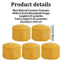 5 Rolls 5M Satin Frayed Ribbon&nbsp;SRIB-DR0001-01D