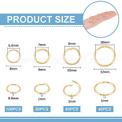 4 Styles 304 Stainless Steel Open Jump Rings&nbsp;STAS-UN0058-01