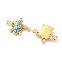 Brass Enamel Turtle Connector Charms&nbsp;KK-H534-03G