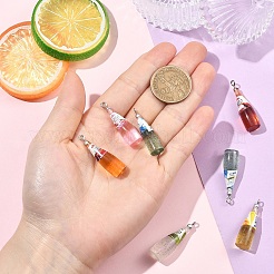 6Pcs 6 Colors Resin Pendants&nbsp;RESI-YW0005-90
