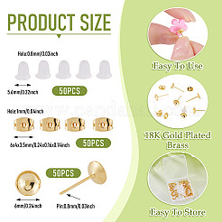 50Pcs Brass Earring Settings&nbsp;KK-TA0008-38B