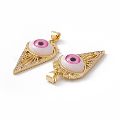 Rack Plating Brass Micro Pave Cubic Zirconia Pendants&nbsp;KK-B060-03G-05