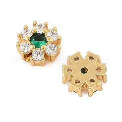 Brass Micro Pave Cubic Zirconia Beads&nbsp;KK-U056-16G-01