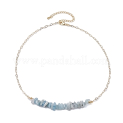 Natural Aquamarine Chip Bib Necklaces&nbsp;NJEW-JN04950-04