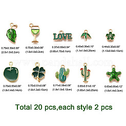 20Pcs 10 Styles Alloy Enamel Charms&nbsp;ENAM-FP0002-41