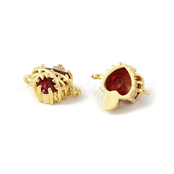 Brass Micro Pave Clear Cubic Zirconia Connector Charms&nbsp;KK-F900-04G