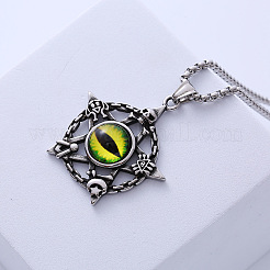 Nightclub Punk Retro Devil Eye Pentagram 304 Stainless Steel Pendant Necklace Jewelry&nbsp;NW8478