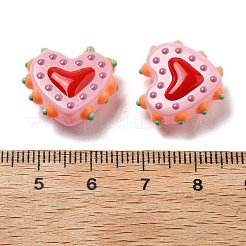 Baking Paint Glass Bumpy Beads Heart&nbsp;LAMP-V001-07C