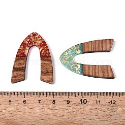 Opaque Resin and Walnut Wood Pendants&nbsp;RESI-T060-19M
