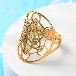 304 Stainless Steel Star of David Adjustable Ring&nbsp;RJEW-P037-05G