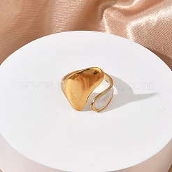 304 Stainless Steel Cuff Open Rings for Women&nbsp;RJEW-F208-02G-02