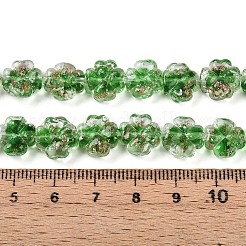 Luminous Handmade Gold Foil Glass Beads Strands&nbsp;FOIL-N029-01F