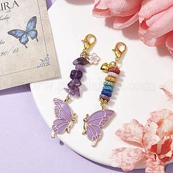 Butterfly Alloy Enamel Pendants Decoraiton&nbsp;HJEW-JM01637-03