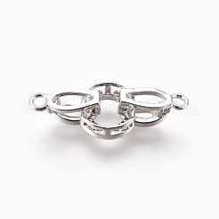 Brass Micro Pave Cubic Zirconia Fold Over Clasps&nbsp;KK-P164-12