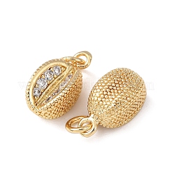 Brass Micro Pave Cubic Zirconia Charms&nbsp;KK-C143-33A-G