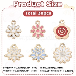 30Pcs 6 Styles Alloy Enamel Pendants&nbsp;ENAM-YW0009-11