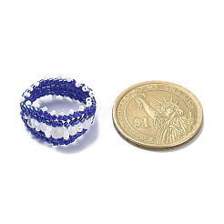 Glass Seed Bead Braided Rings&nbsp;RJEW-MZ00006