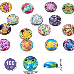 100Pcs Glass Cabochons&nbsp;GGLA-NB0001-10