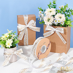 Single Face Hot Stamping Polyester Satin Ribbon&nbsp;SRIB-WH0001-02A