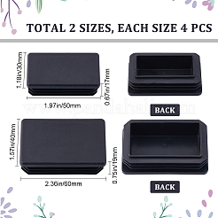 8Pcs 2 Style Plastic Furniture End Caps&nbsp;FIND-GF0005-28