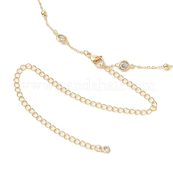 Brass Clear Cubic Zirconia Satellite Chain Waist Chains&nbsp;NJEW-C00038