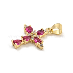 Rack Plating Brass Micro Pave Cubic Zirconia Pendants&nbsp;KK-C074-32G-01