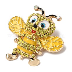 Bees Rhinestone Enamel Pins&nbsp;JEWB-L026-04G-02